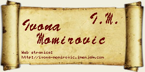 Ivona Momirović vizit kartica